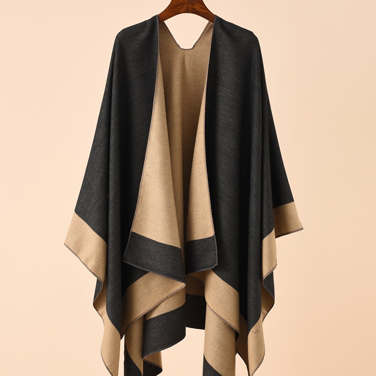 Women Oversized V-Neck Shawl Collar Cardigan Acrylic Solid Color Wrap Fall Winter