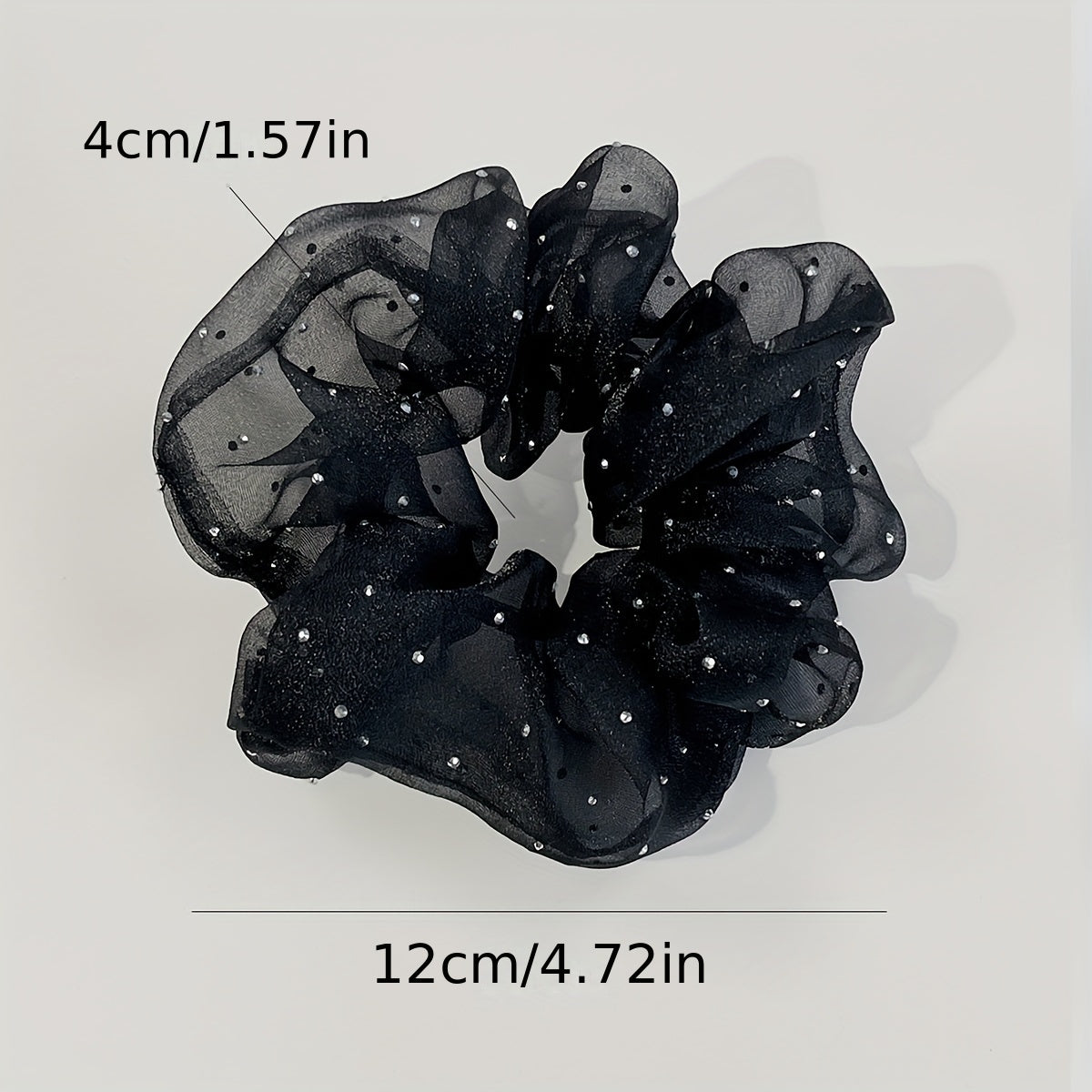 Set of 4 Fabric Hair Ties with Rhinestone for Women and Girls 14+ Elegant Minimalist Style