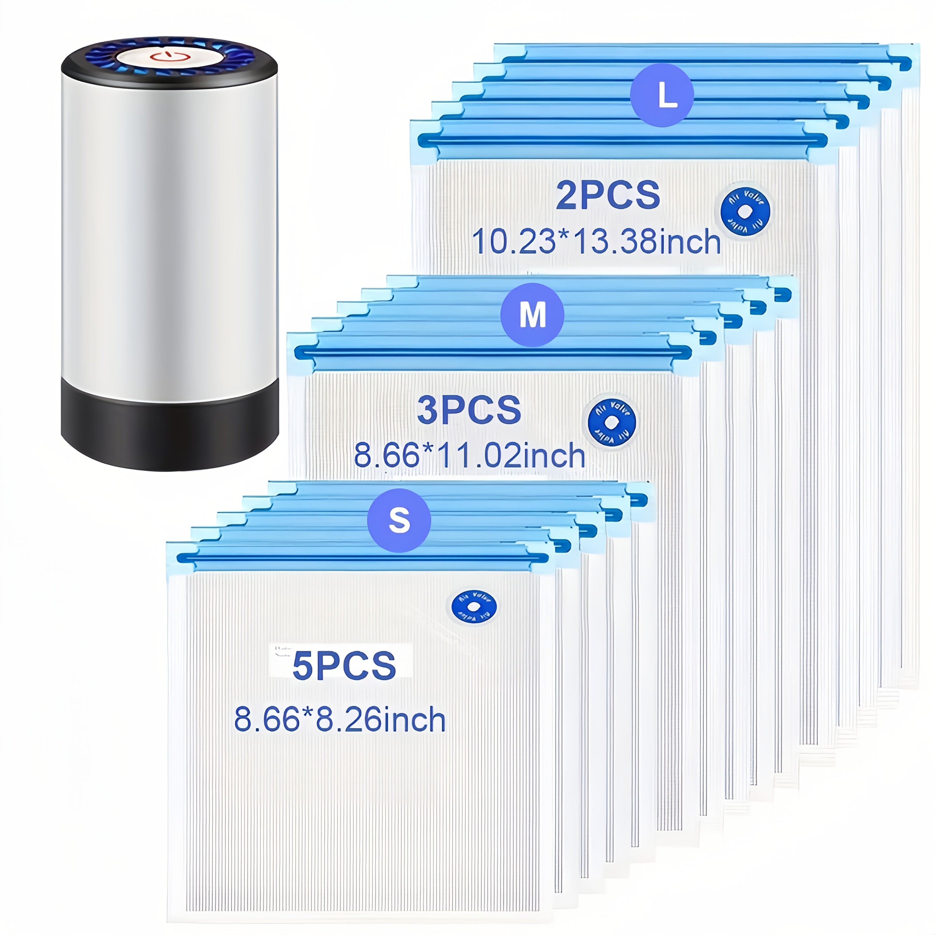 Electric Vacuum Sealer Set with Handheld Pump for Food Storage Kitchen Compact