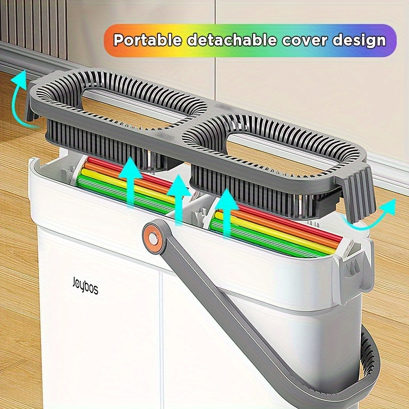 Professional tekis mop to'plami 360° aylanuvchi bosh, yuviladigan gubka va mato bilan