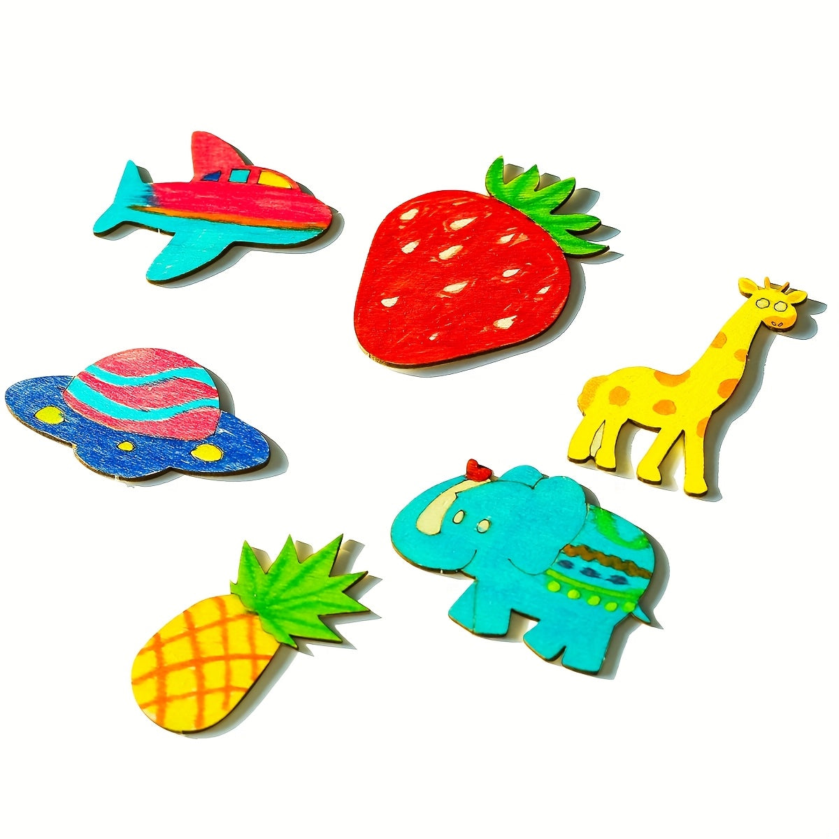 Set of 20 Wooden Painting Templates for Children and Teens Educational Doodling Art Crafts