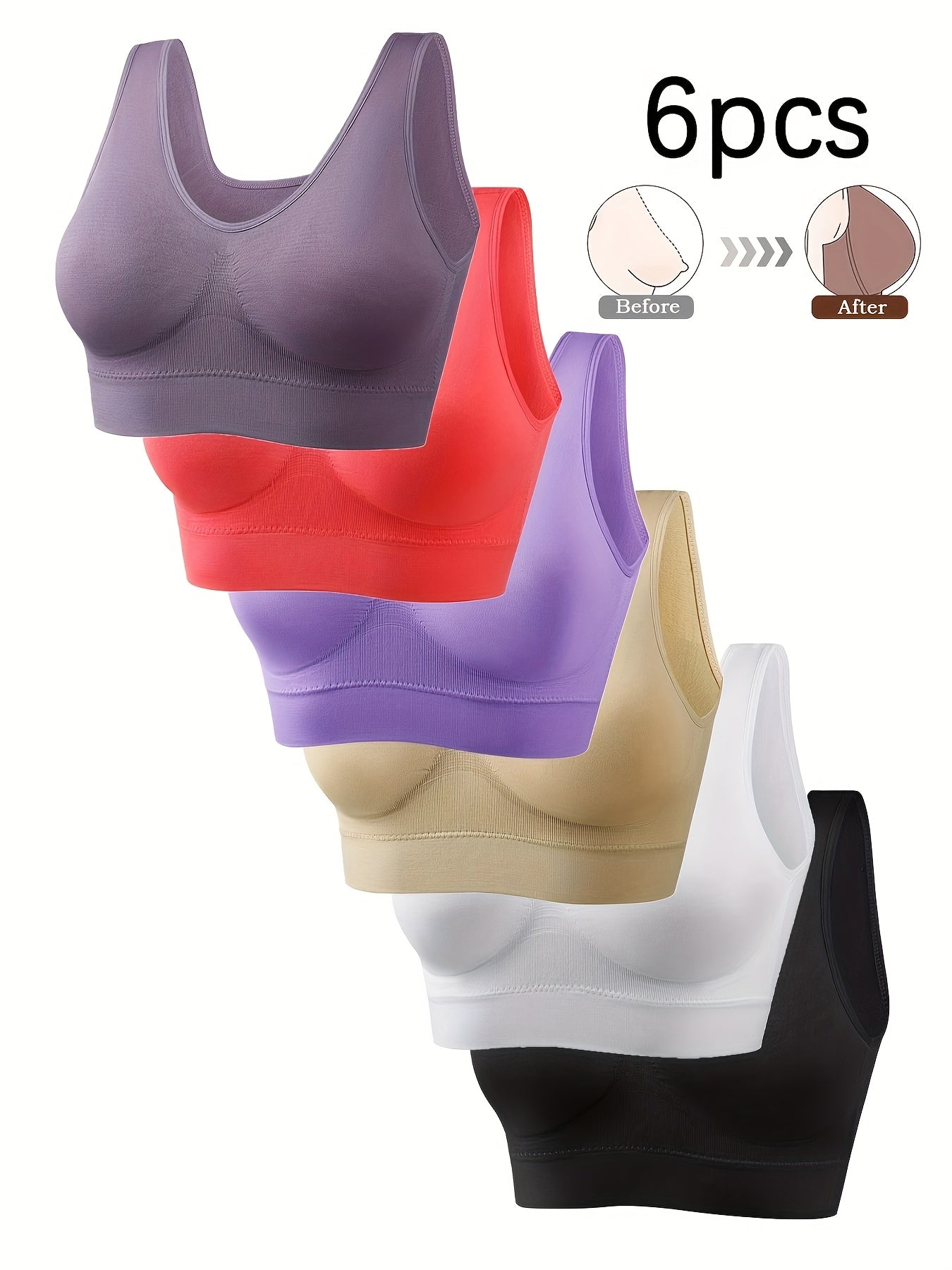 Women's Plus Size Seamless Sports Bras 5XL Breathable Supportive Gym Tops