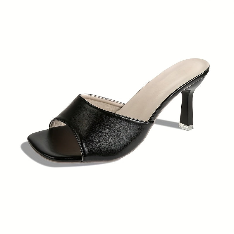Women's Slip-On Mid-Heel Sandals Synthetic Open-Toe Casual Office Party