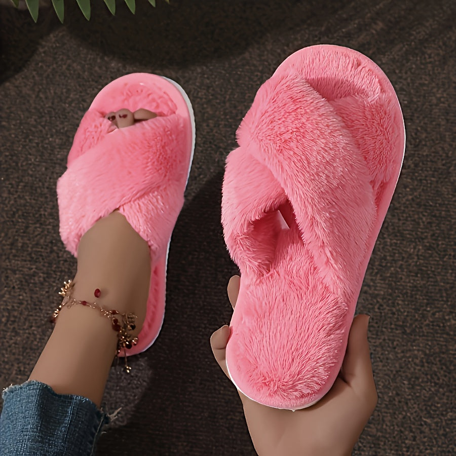 Women's Plush Indoor Slippers Soft Warm Comfortable Home Floor Shoes