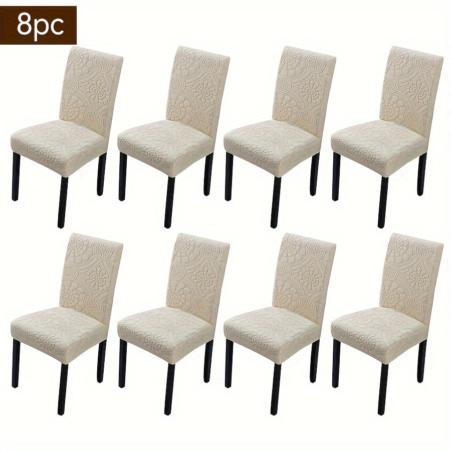 Наборы чехлов на стулья из жаккарда с растяжкой, 6, 8 или 10 штук, водонепроницаемые, моющиеся в машине