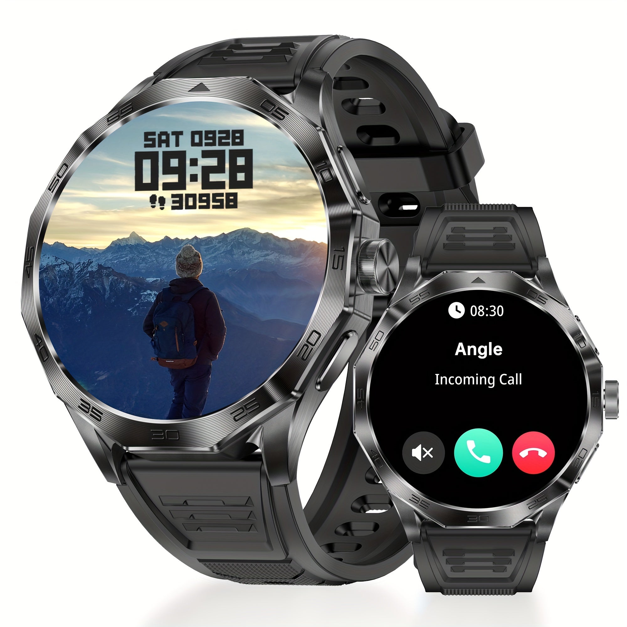 Zinc Alloy Smart Watch 4.7cm Screen 100+ Sports Modes AI Voice Control Wireless Rechargeable Battery