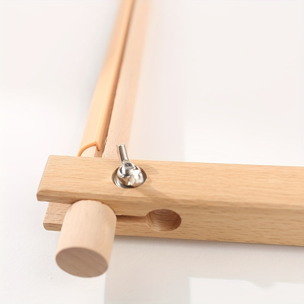 Portable Beech Wood Embroidery Stand with Detachable Cross Stitch Frame 54.51cm for Home Sewing