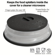 Juego de cuatro tapas plegables para microondas sin BPA de 10 pulgadas, cubierta para salpicaduras de comida y filtro
