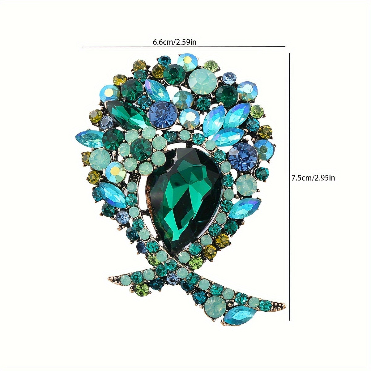 Women's Sparkly Rhinestone Flower Brooch Pin Jewelry Fashion Accessory