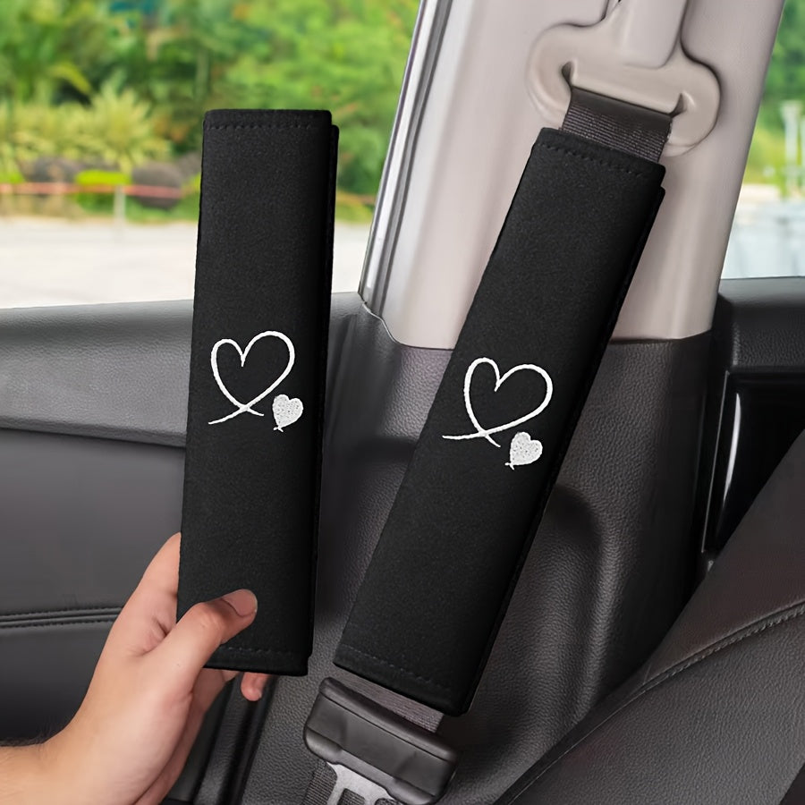 2 Pack Car Seat Belt Shoulder Pads Soft Breathable Fabric Black Comfort Covers