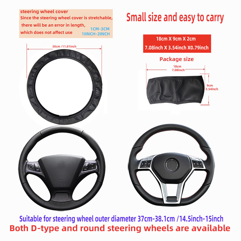 Set de funda de volante de cuero PU universal y funda de cinturón de seguridad