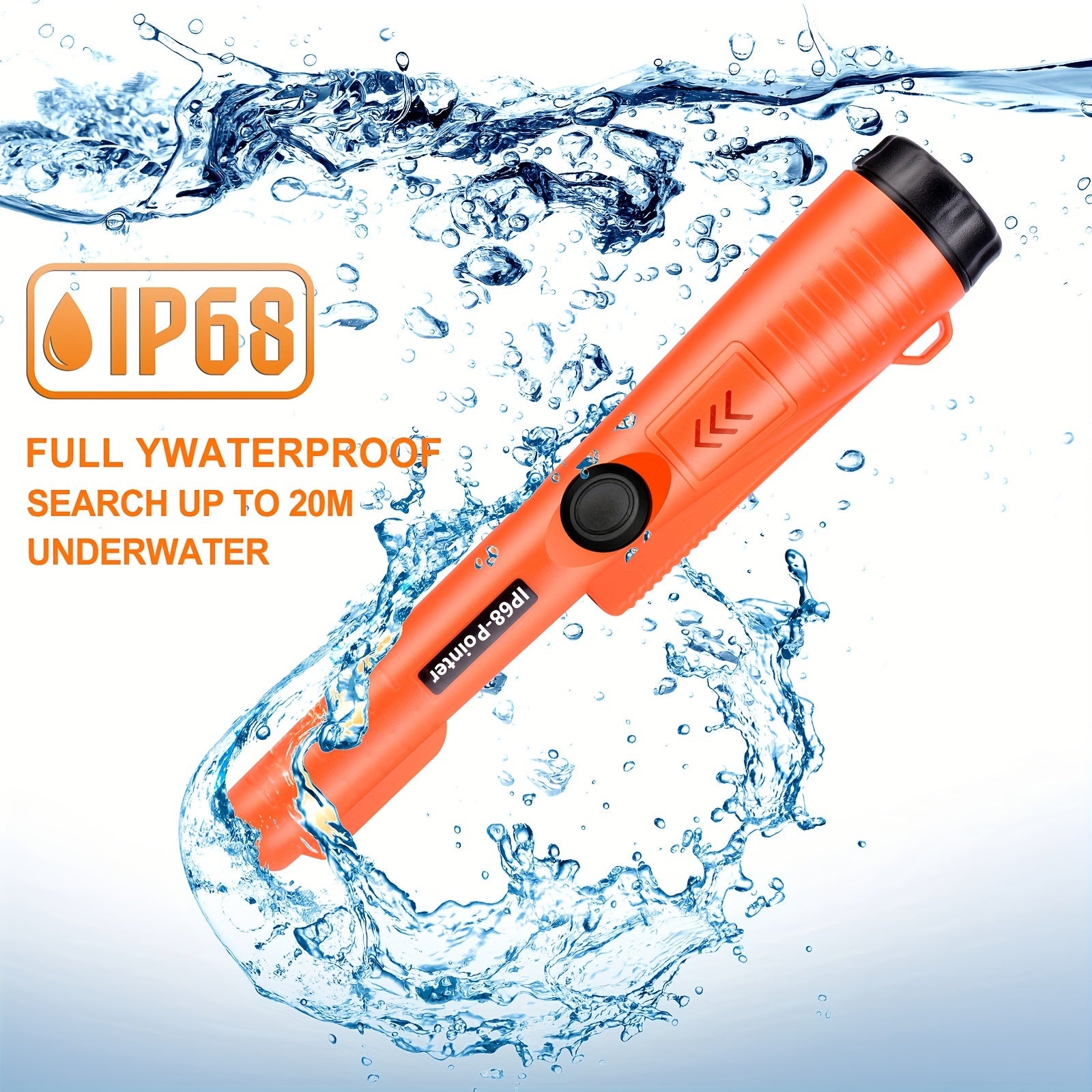 Handheld Metal Detector Pinpointer with 360° High Sensitivity Portable Sand Shovel Battery Powered