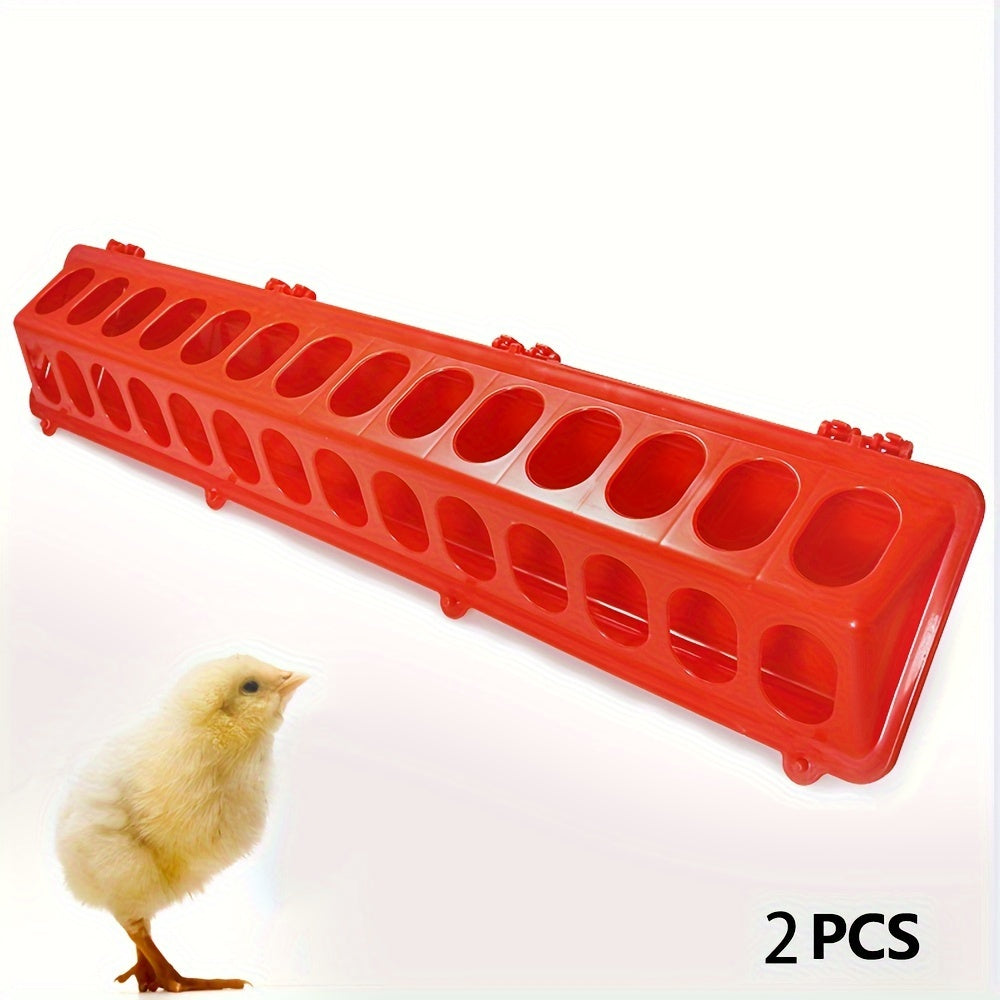 Long Plastic Poultry Feeder for Chickens Ducks and Geese Water and Food