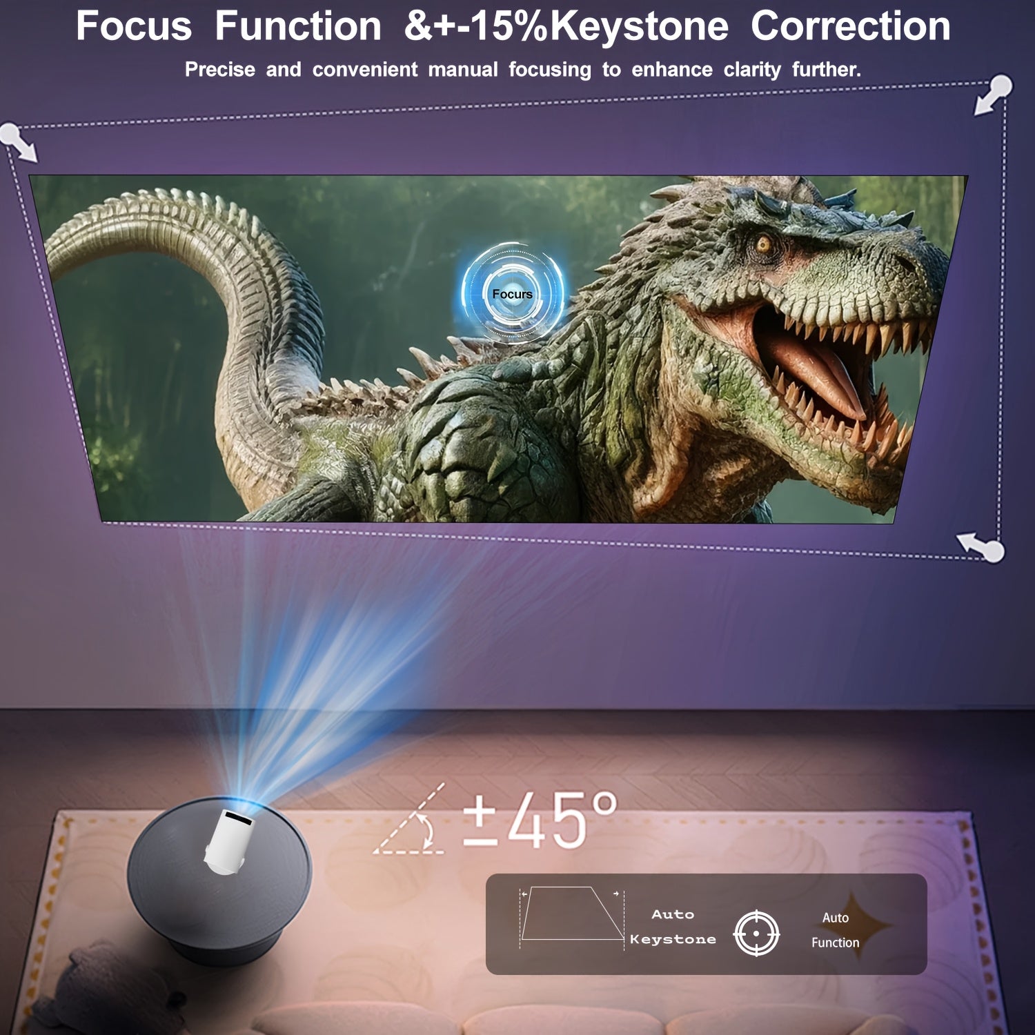 Compact 4K HD Mini Projector for Home Cinema and Streaming