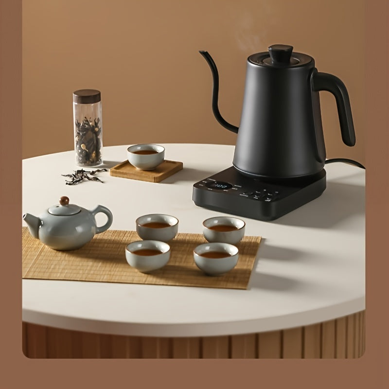 Electric Kettle 1L Stainless Steel Gooseneck for Pour Over Coffee Tea Black