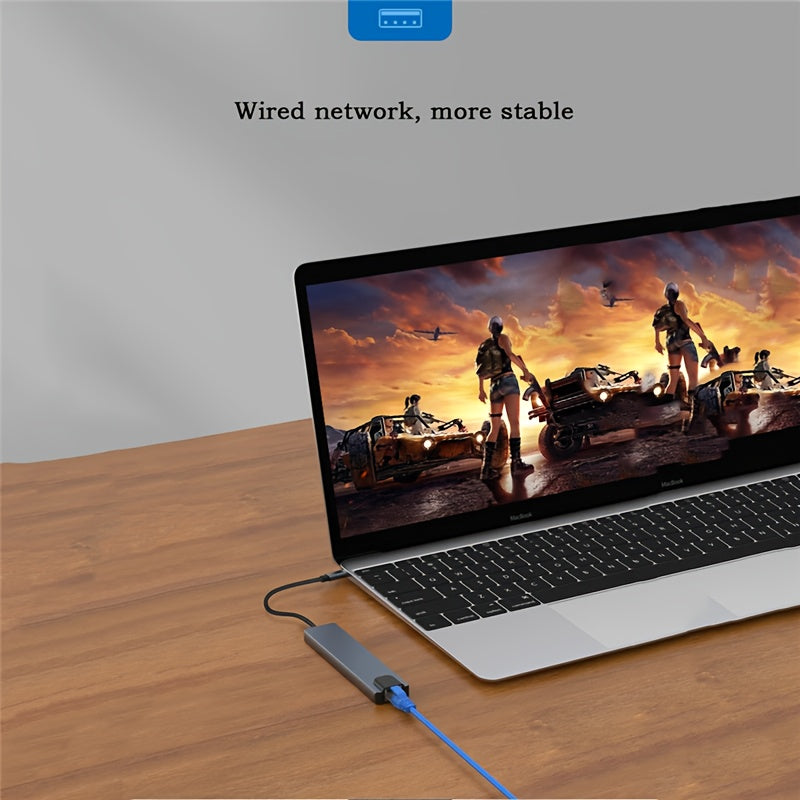 Hub USB C 8-en-1 con entrega de potencia de 87W, Ethernet, lector de tarjetas SD TF, 4K Ultra HD