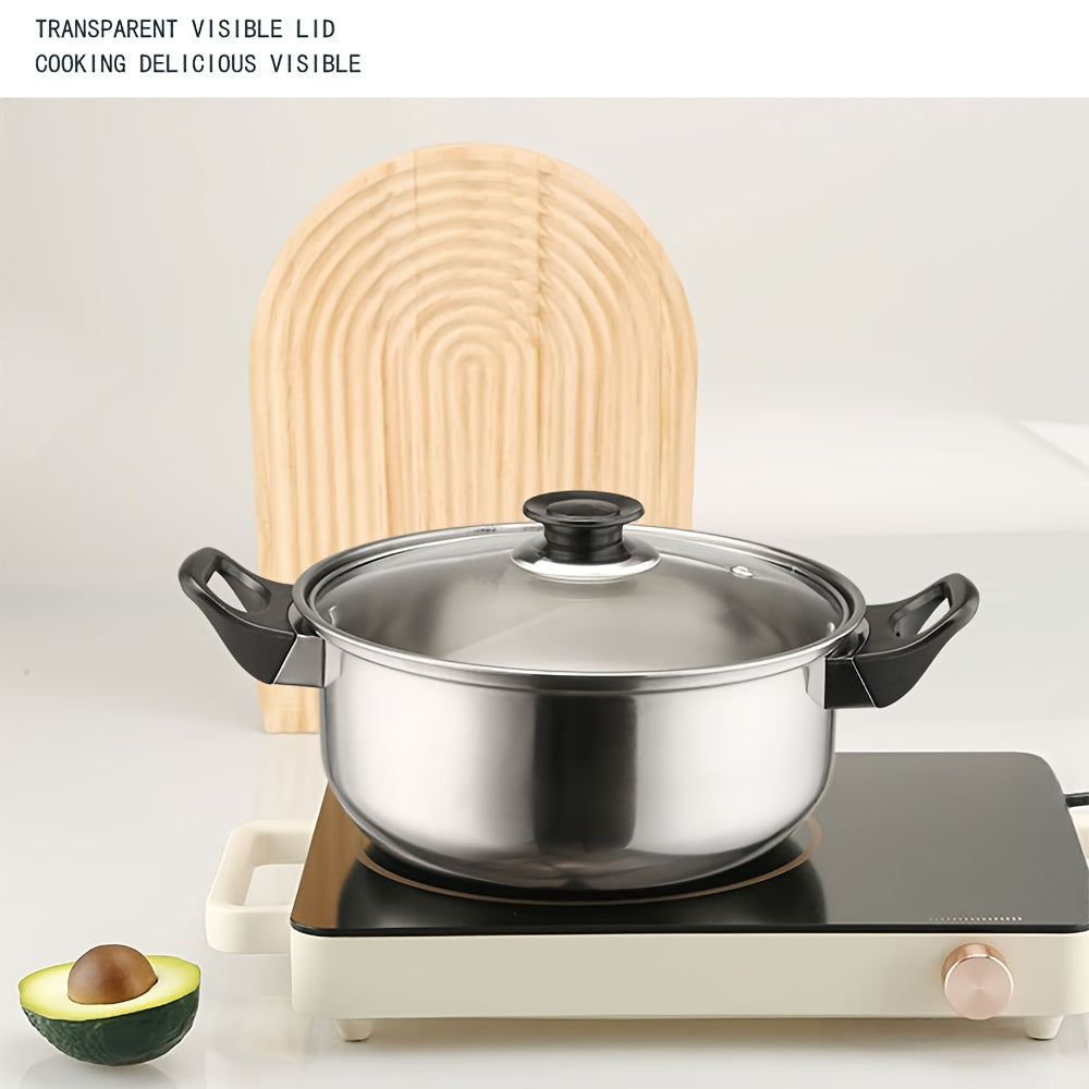 Juego de utensilios de cocina de acero inoxidable antiadherente de 12 piezas con ollas, sartenes y tapas