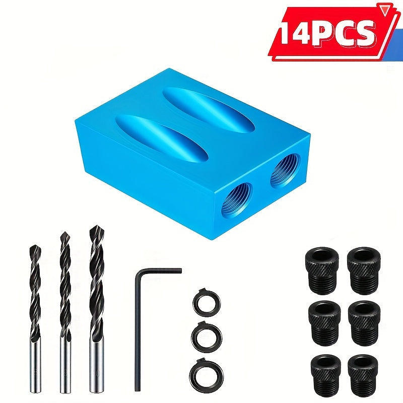 7/14pcs 15 Degree Oblique Hole Locator Drill Bit Set for Woodworking
