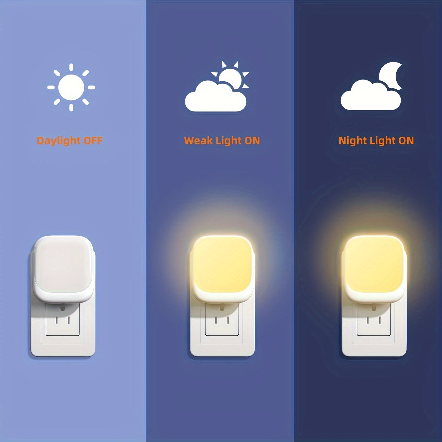 Modern LED Night Lights with Sensor Adjustable Brightness Soft White 3000K for Hallway Bedroom Stairway