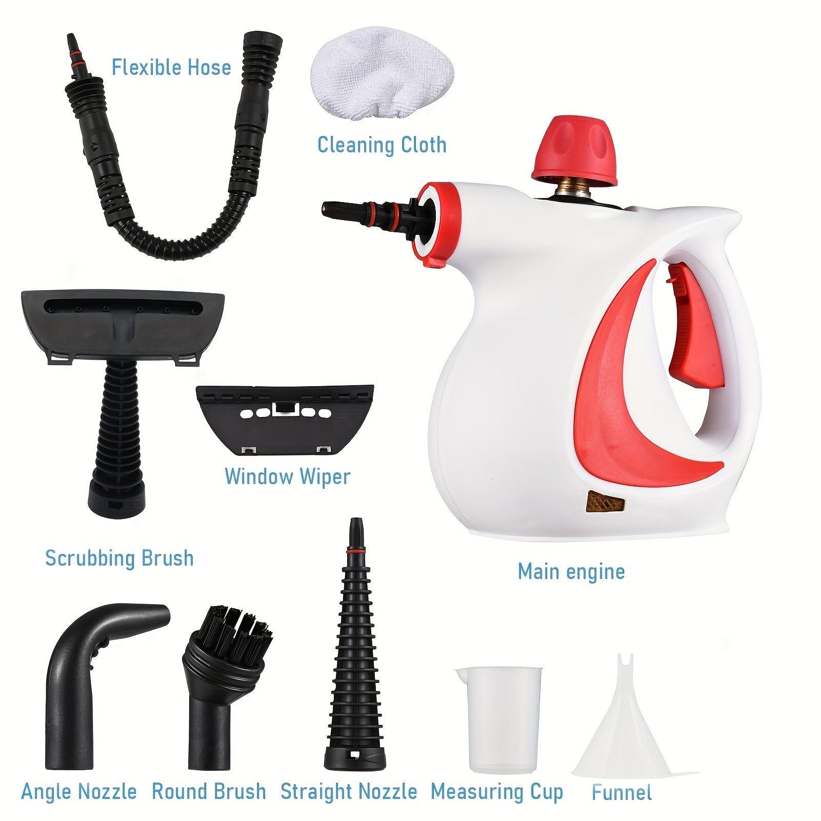Portable Handheld Steam Cleaner with 9 Accessories for Multifunctional Cleaning