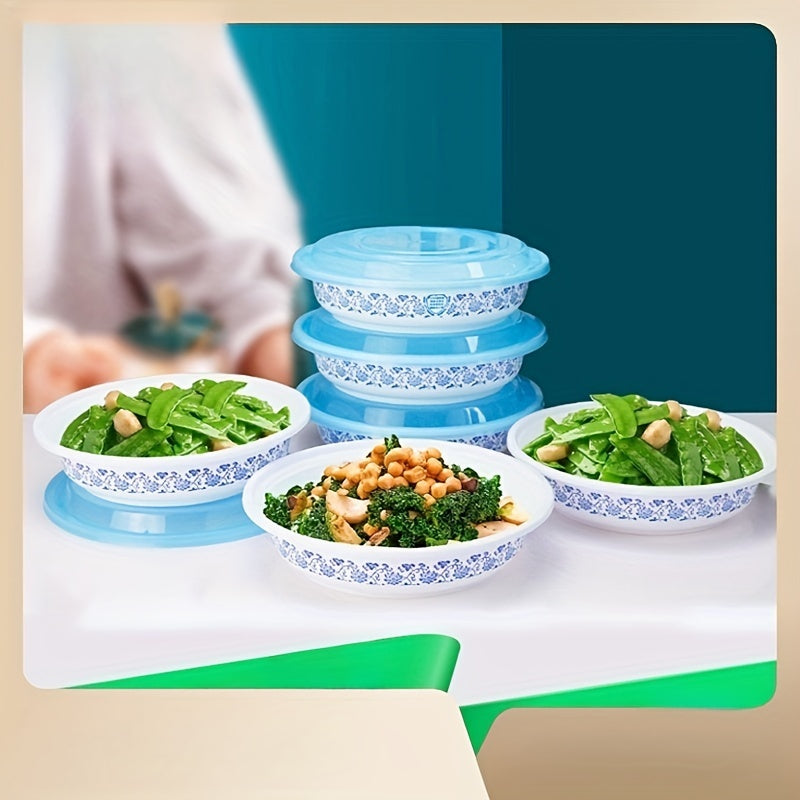 Set of 22 Blue and White Porcelain Meal Prep Containers 450ml with Lids