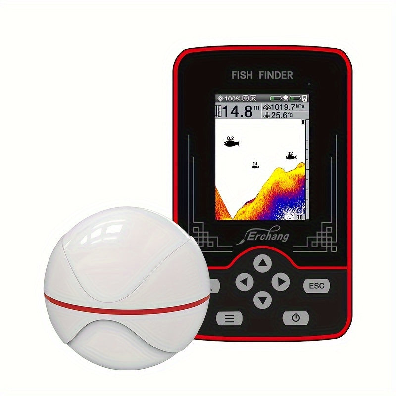 Wireless Fish Finder Sonar with 60.96m Range LCD Display Rechargeable Battery Portable for Lake River Sea Fishing
