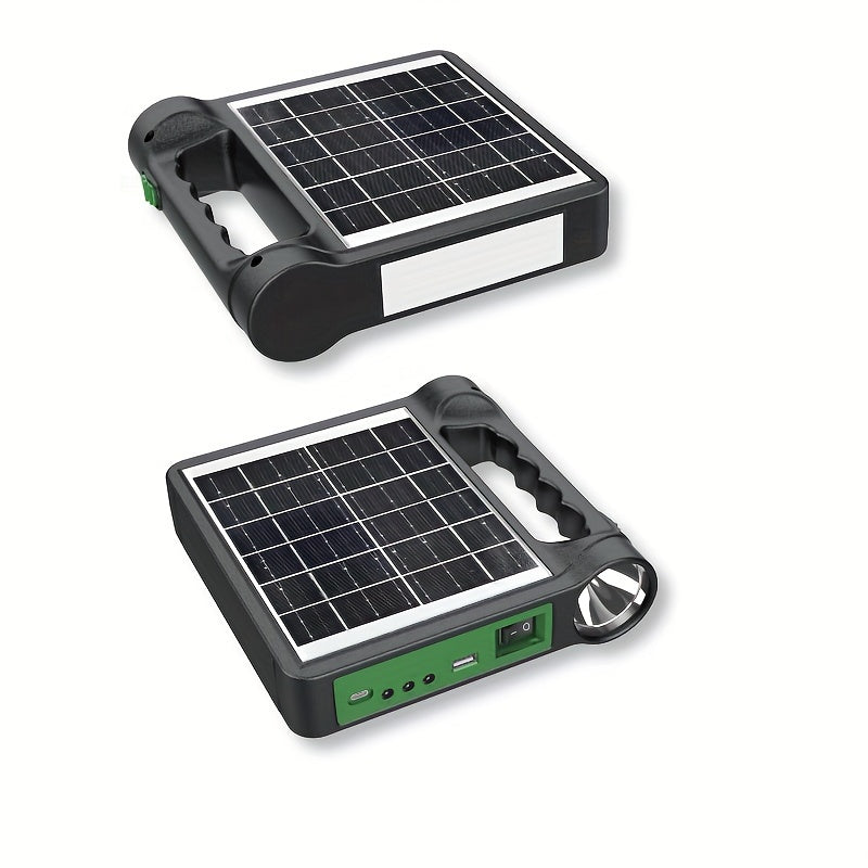 Portable Solar Generator Kit with LED Lights USB Charger and Solar Panel for Camping and Home Use