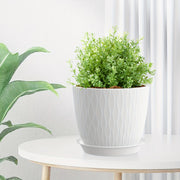 Set of Water Ripple Plastic Flower Pots with Drainage Holes for Indoor Outdoor Planting Large Medium Small