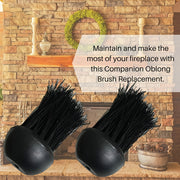 Two Round Fireplace Brush Head Replacements and Rectangular Fireplace Brush Set