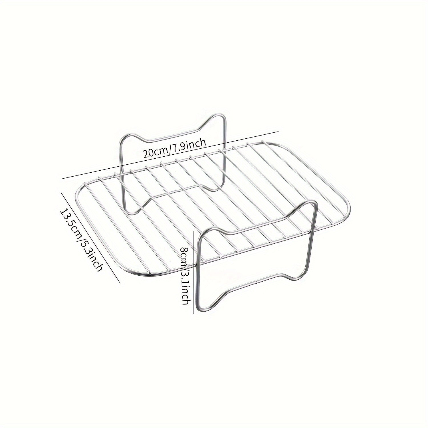 6-ta qismli zanglamaydigan po'latdan yasalgan havo qovurish uchun aksessuarlar to'plami, ramka qovurilgan grill, yopishmaydigan, ko'p qatlamli, ko'pgina havo qovurish pechlari uchun