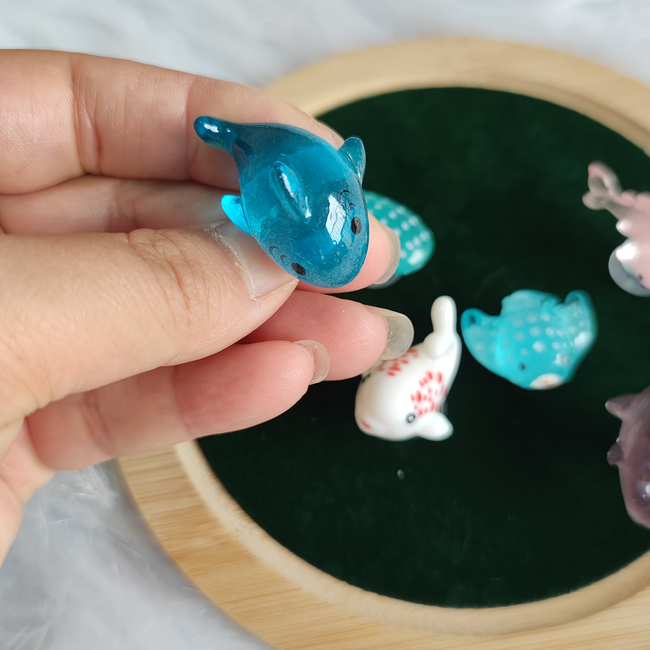 7 dona rang-barang okean hayvonlari poyabzal charm'lari - olib tashlanadigan ABS rezin bezaklar