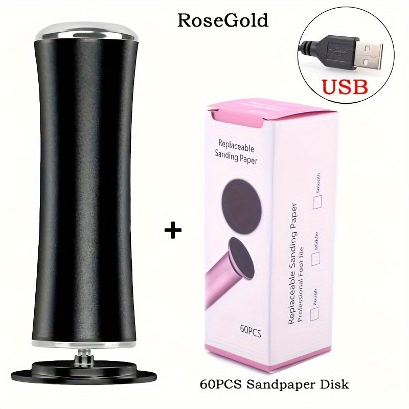 Elektr oyoq kallus olib tashlovchi, 60 ta almashtiriladigan qumli disk bilan, USB orqali zaryadlanadigan pedikur asbobi professional oyoq parvarishi uchun. Tezlikni sozlash mumkin, erkaklar va ayollar uchun portativ.