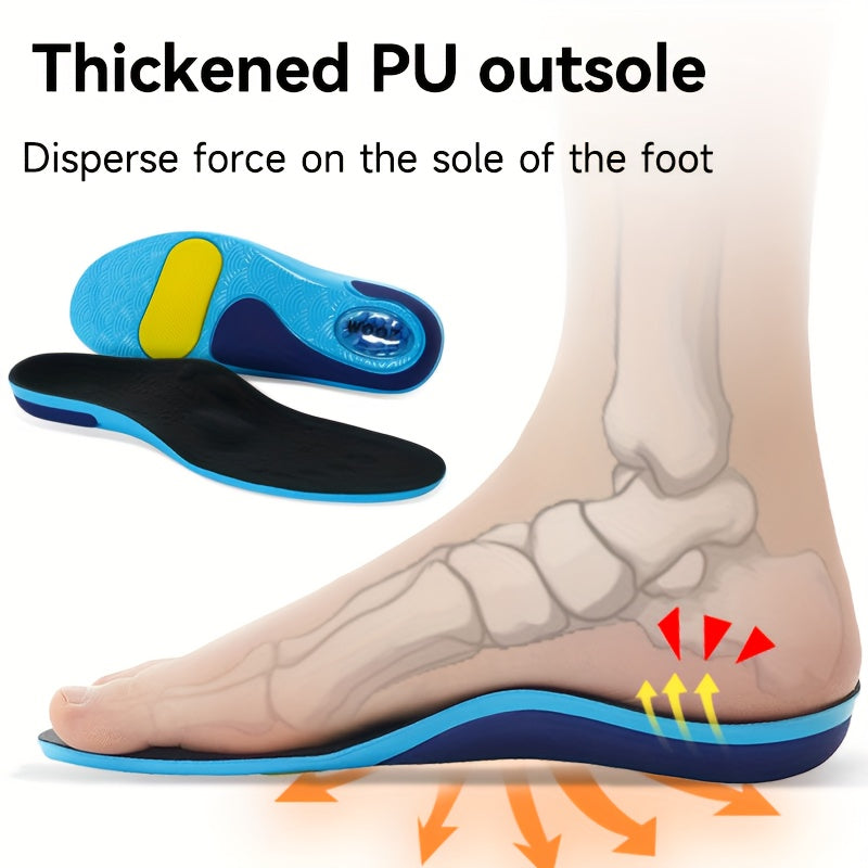 Shock-Absorbing Arch Support Insoles for Running and Work Boots