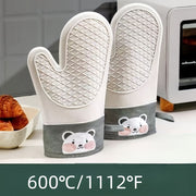 Silicone Heat-Resistant Oven Gloves 1 Pair Non-Slip Microwave Safe Baking Mitts