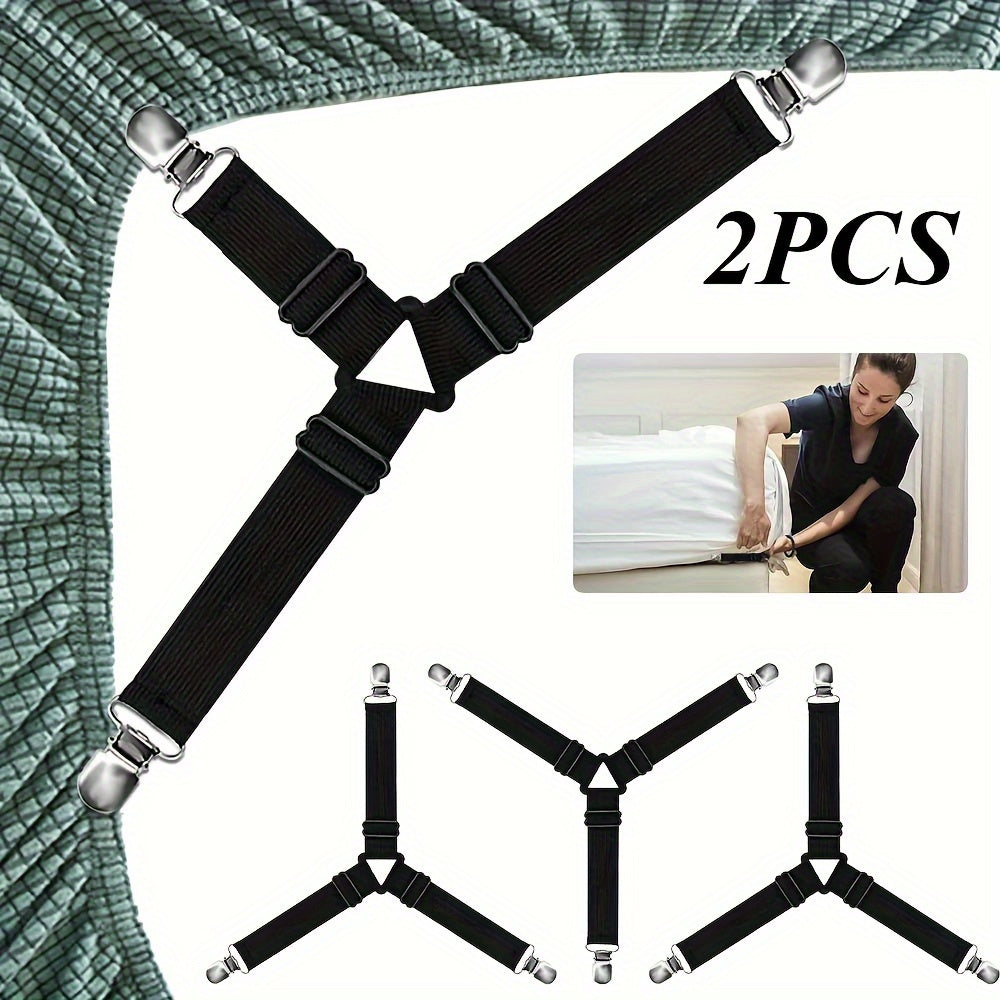 Set of 2 Adjustable Bed Sheet Clips for Deep Mattresses and Thick Bedding