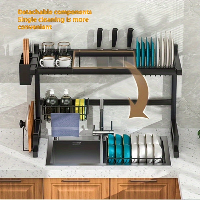 Multi-Functional Cast Iron Kitchen Organizer Rack for Dishes Utensils and Storage