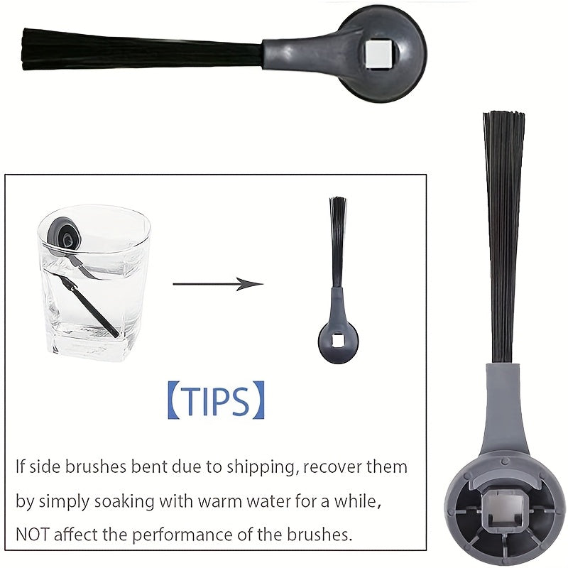 10 dona Robot changa qismlari, Shark IQ R101AE RV1001AE uchun qora plastmassa qirrali cho'tkalar