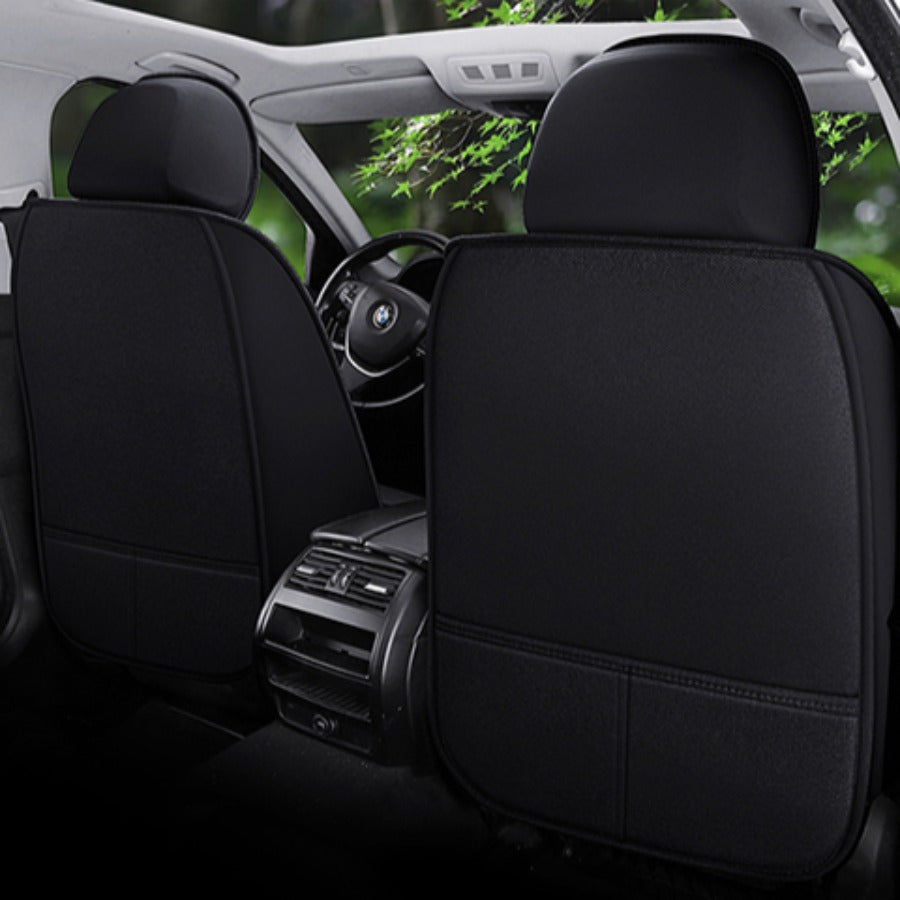 Summer Linen Breathable Car Seat Covers Full Set for 5 Seats Black Brown