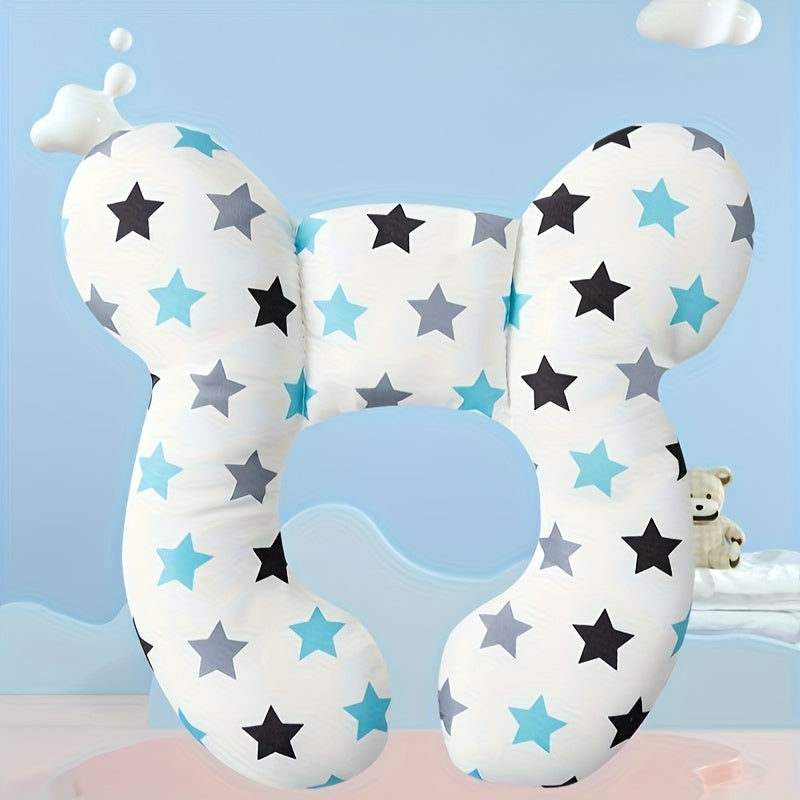 Children's U-Shaped Headrest Pillow for Strollers Soft Polyester Travel Safety Cushion