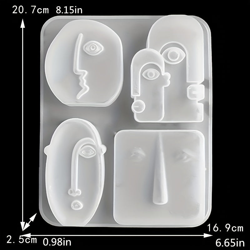 Silicone Mold for Abstract Human Face for Baking and Crafts, Food and Soap Making