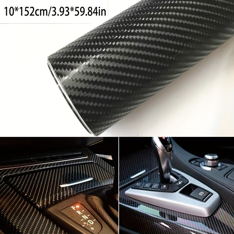 Car Interior Wrap Sticker Glossy Carbon Fiber Vinyl Film 10x152cm