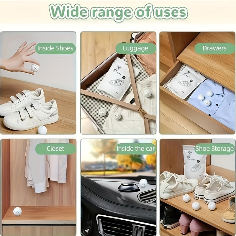 Pack of 6 or 12 Odor Eliminating Shoe Deodorizer Balls for Foot and Shoe Freshness