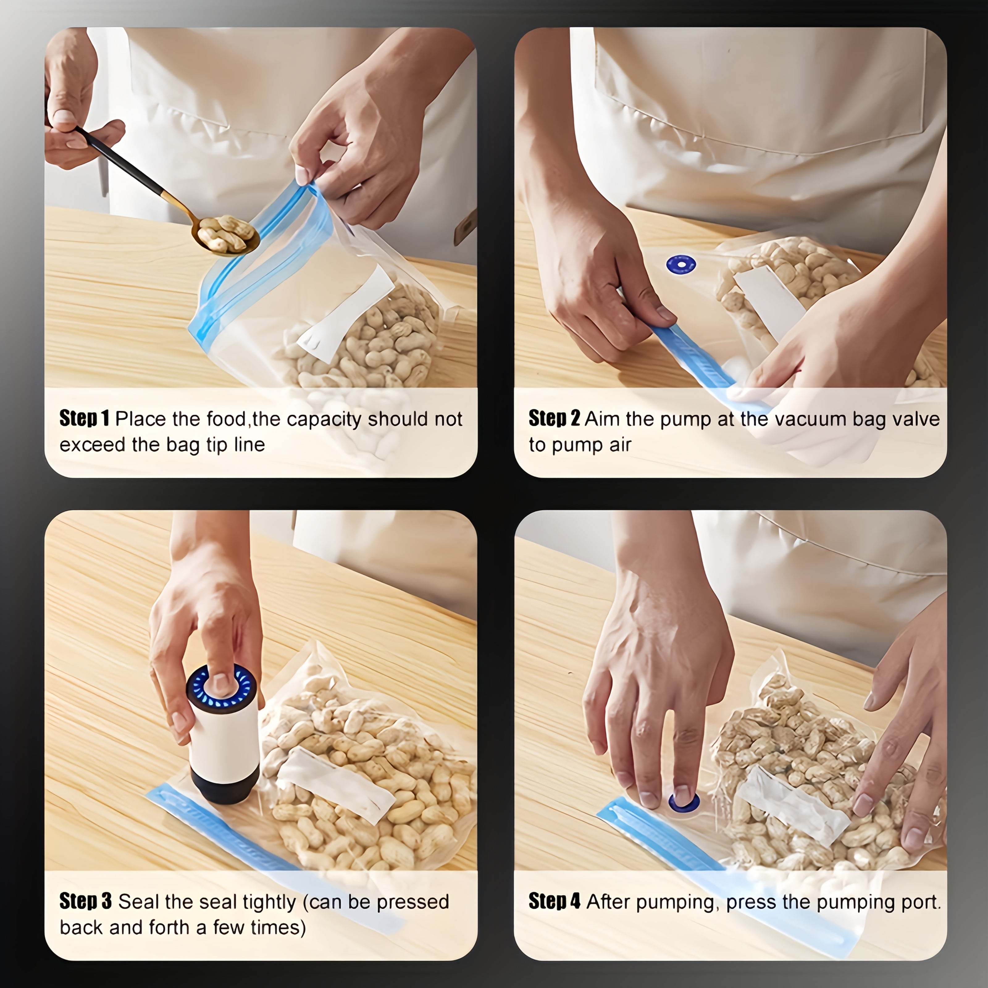 Wireless Handheld Vacuum Sealer 2-in-1 Food Preservation Pump with Rechargeable Lithium Battery