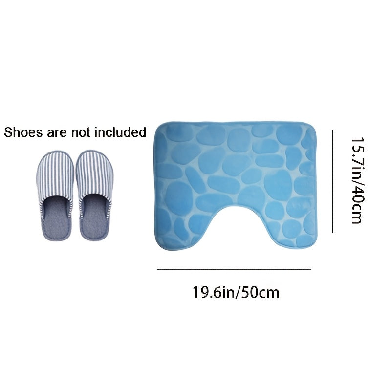 Set of 3 Plush Water-Absorbent Bath Mats with Non-Slip Rugs and Floral Design