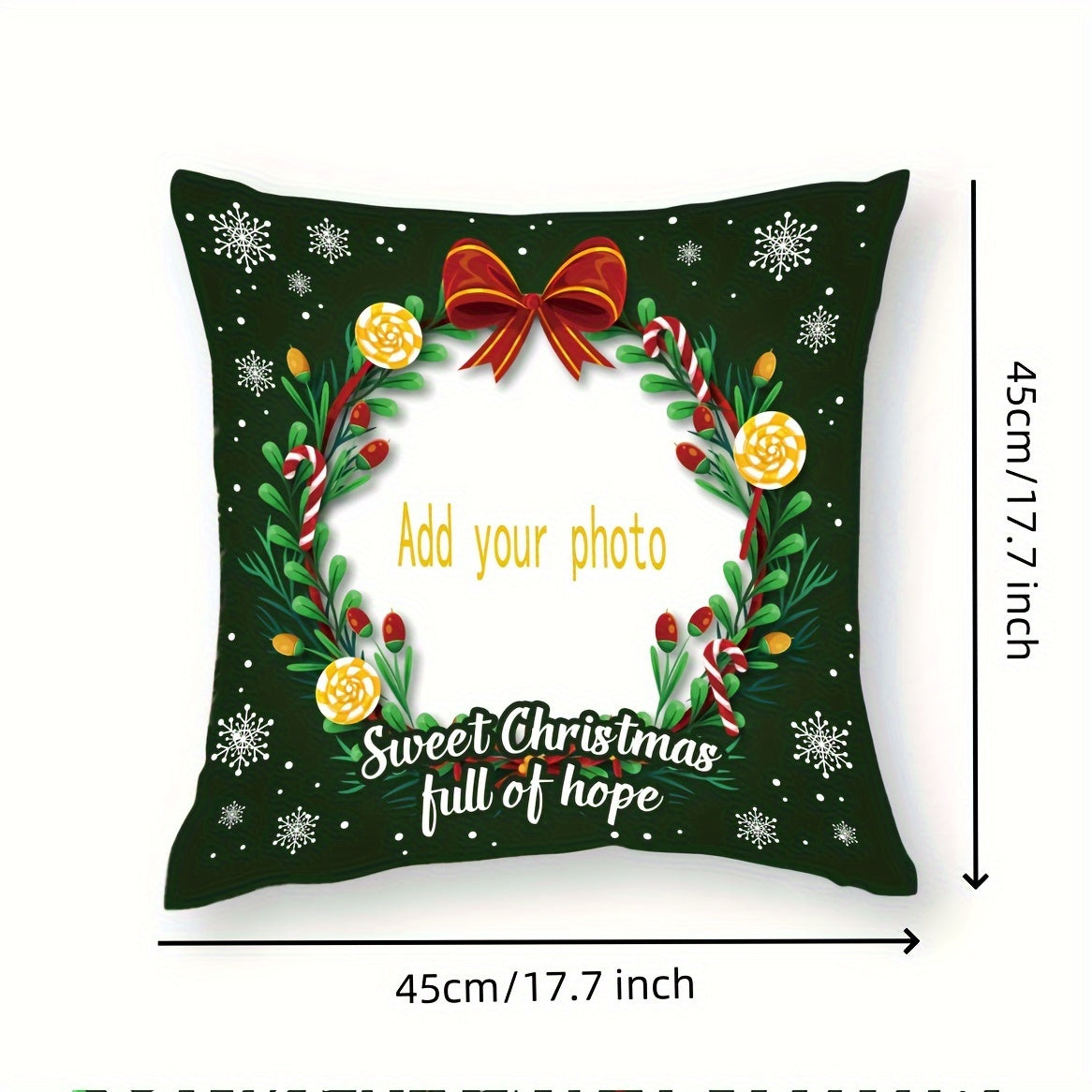 Custom Christmas Plush Pillowcase Double-Sided Photo Decor Gift for Home
