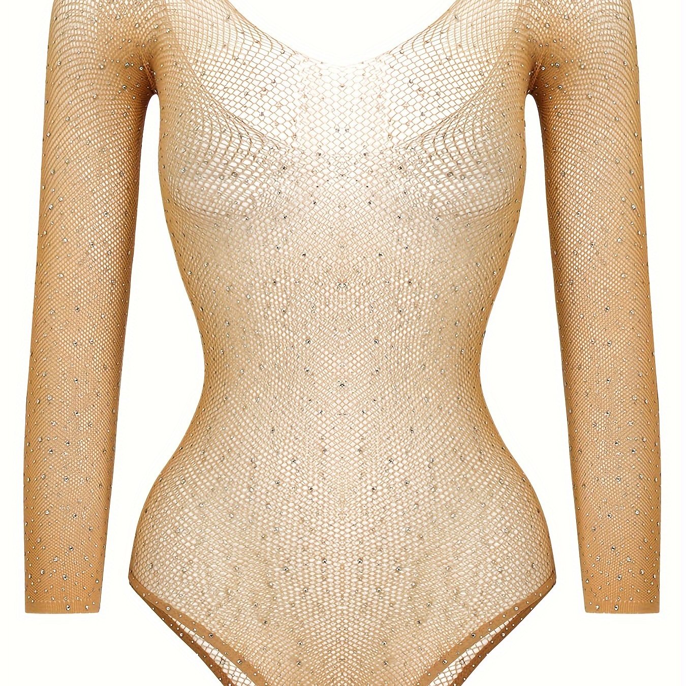 Women's Long Sleeve Bodysuit Shiny Fabric Sexy Fit