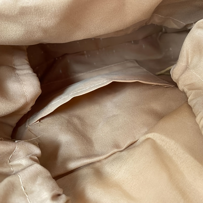 Women's Straw Crescent Bag Vintage Woven Shoulder Bag Beige Khaki