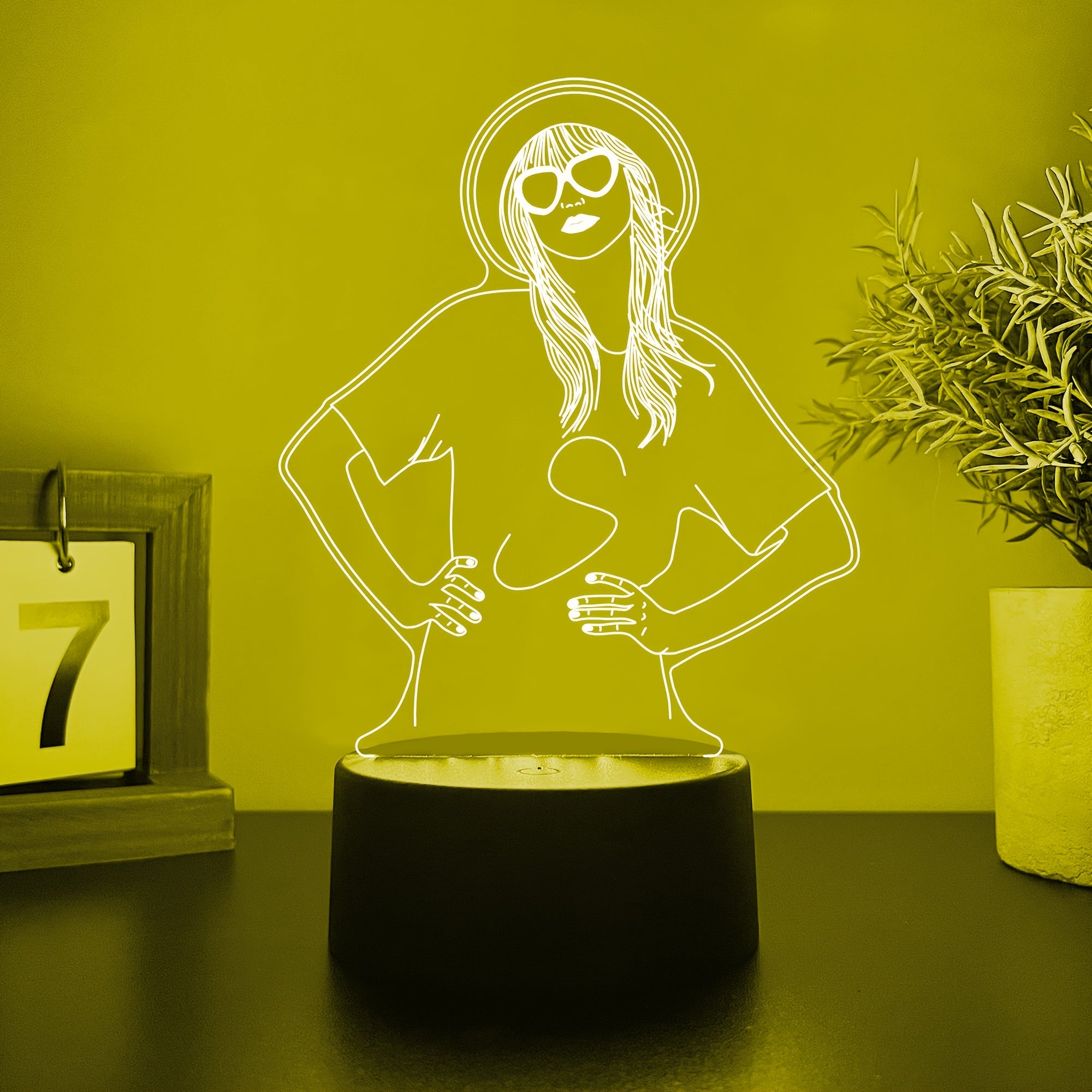 Luz nocturna 3D personalizada con efectos de iluminación automáticos para decoración de dormitorio y escritorio