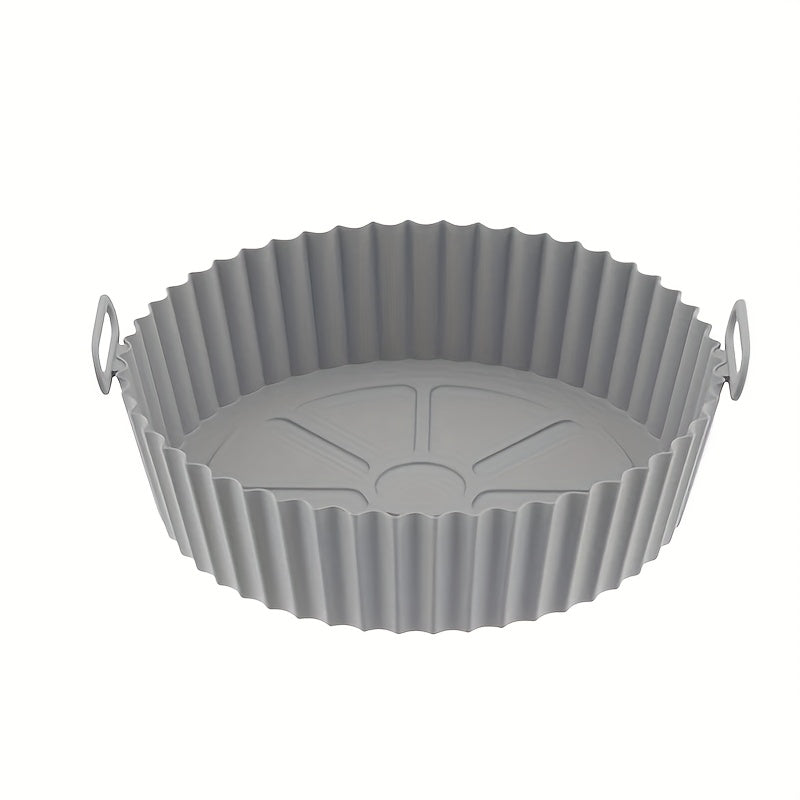 Qayta ishlatiladigan Silikon Havo Fryer qoplami, yopishmaydigan, dumaloq oziq-ovqat savati, oshxona uchun