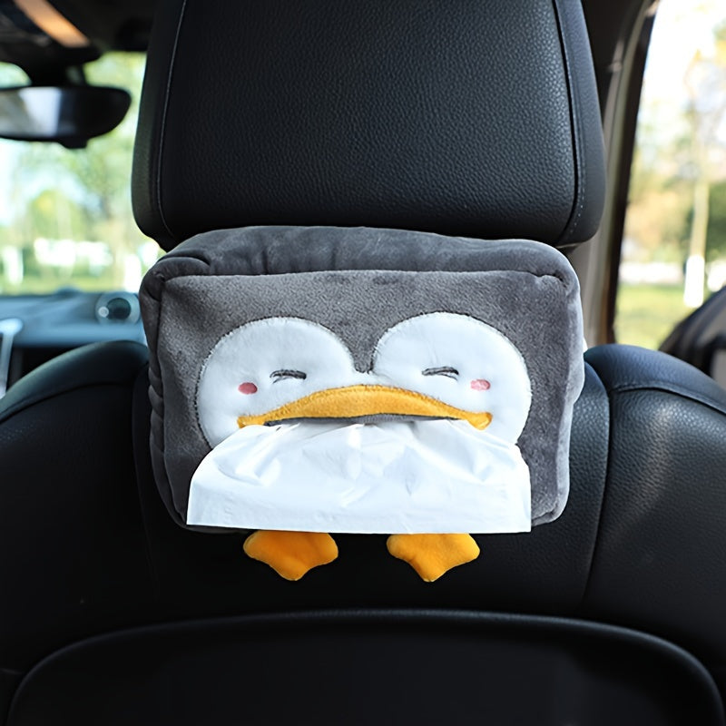 Porta pañuelos para respaldo de asiento de coche, suave y lindo, organizador de caja para reposabrazos auto